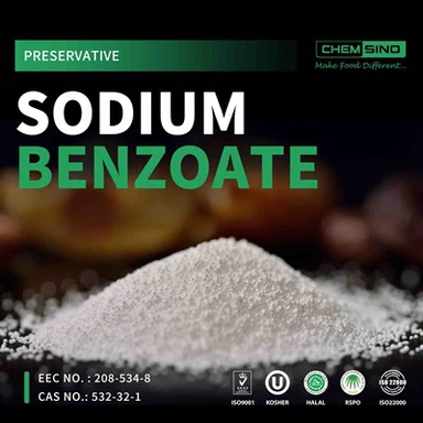 Conservante de benzoato de sódio E211 em cuidados com a pele e alimentos